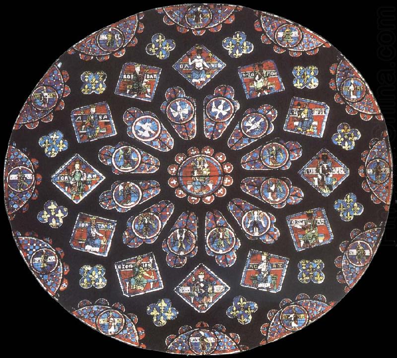Rose window, northern transept, cathedral of Chartres, France, Jean Fouquet